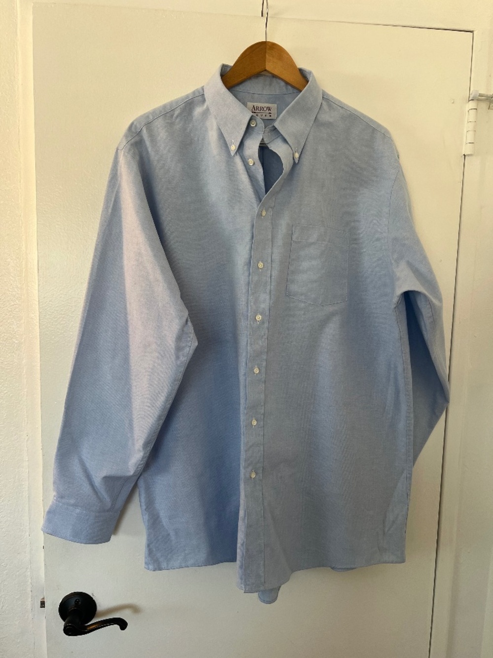 Arrow Dover Men's Oxford Dress Shirt | Light Blue | 18-37 Tall